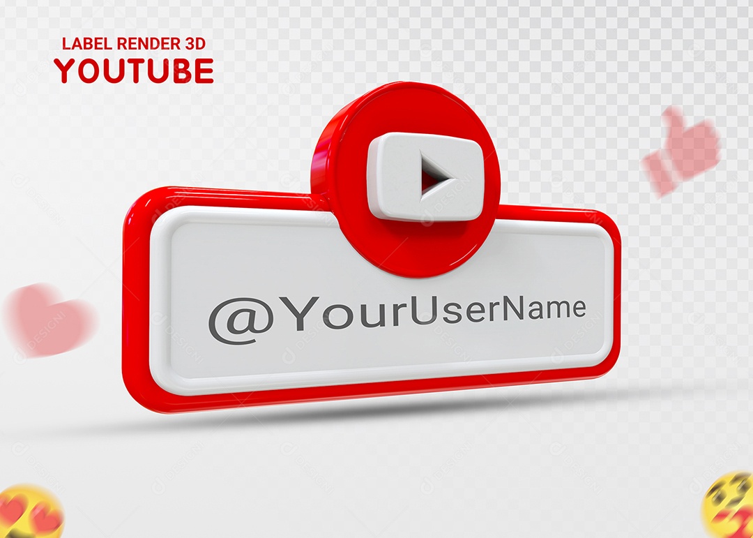 Ícone 3D You Tube Para Composição PSD