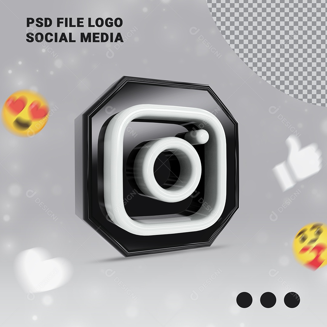 Ícone 3D Instagram Para Composição PSD