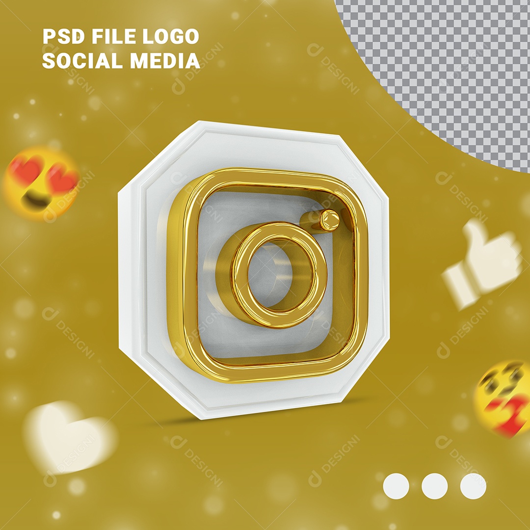 Ícone 3D Instagram Para Composição PSD