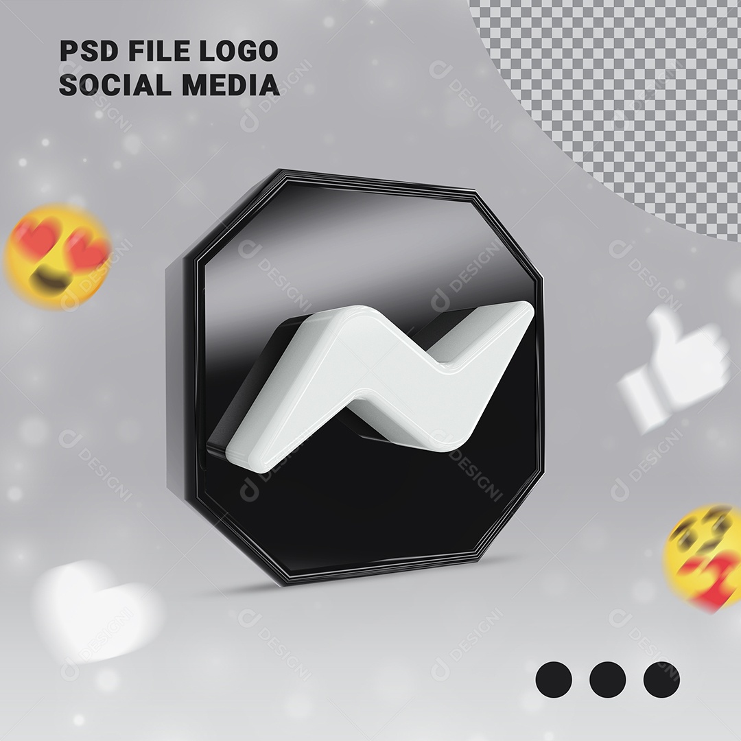 Ícone 3D Messenger Para Composição PSD