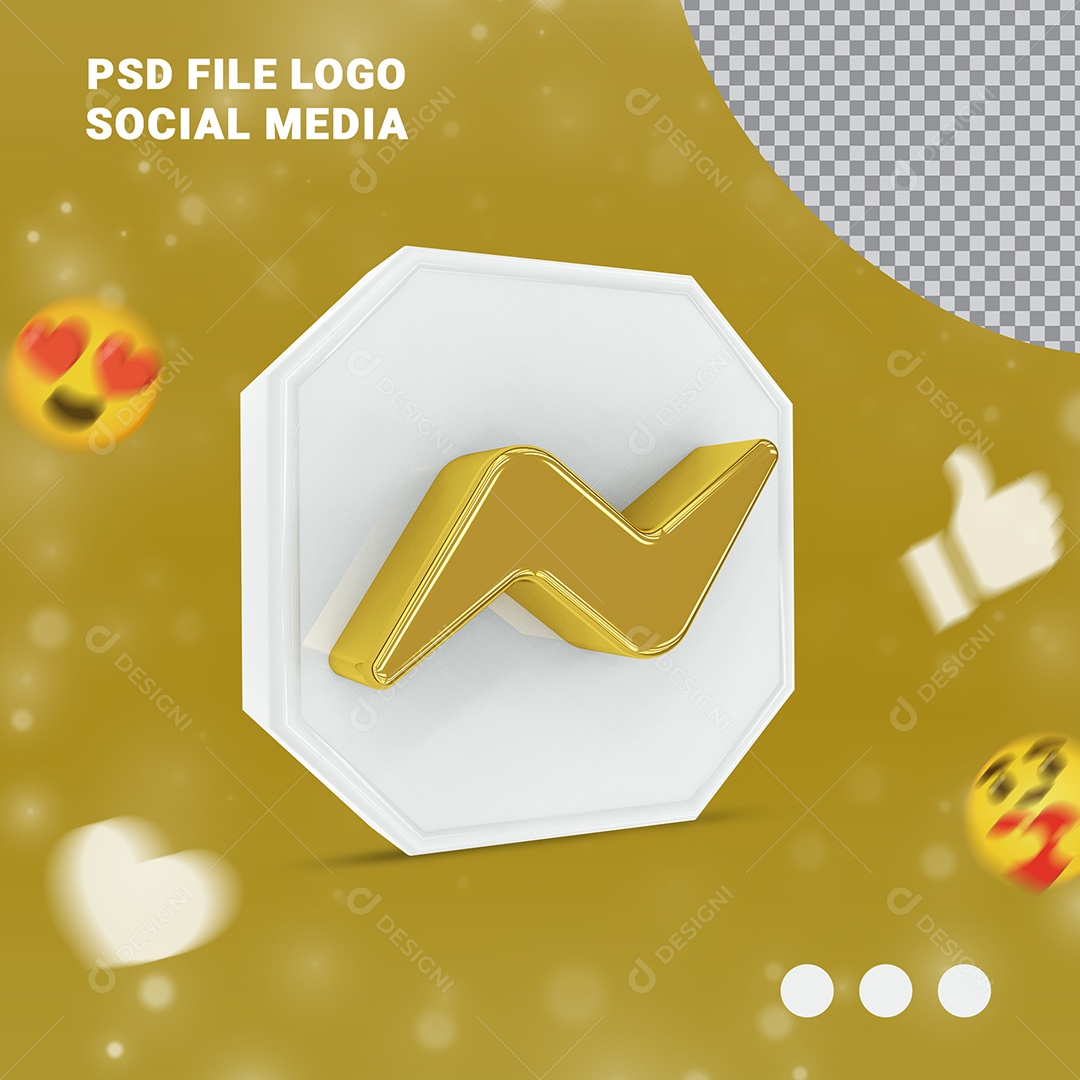 Ícone 3D Messenger Para Composição PSD