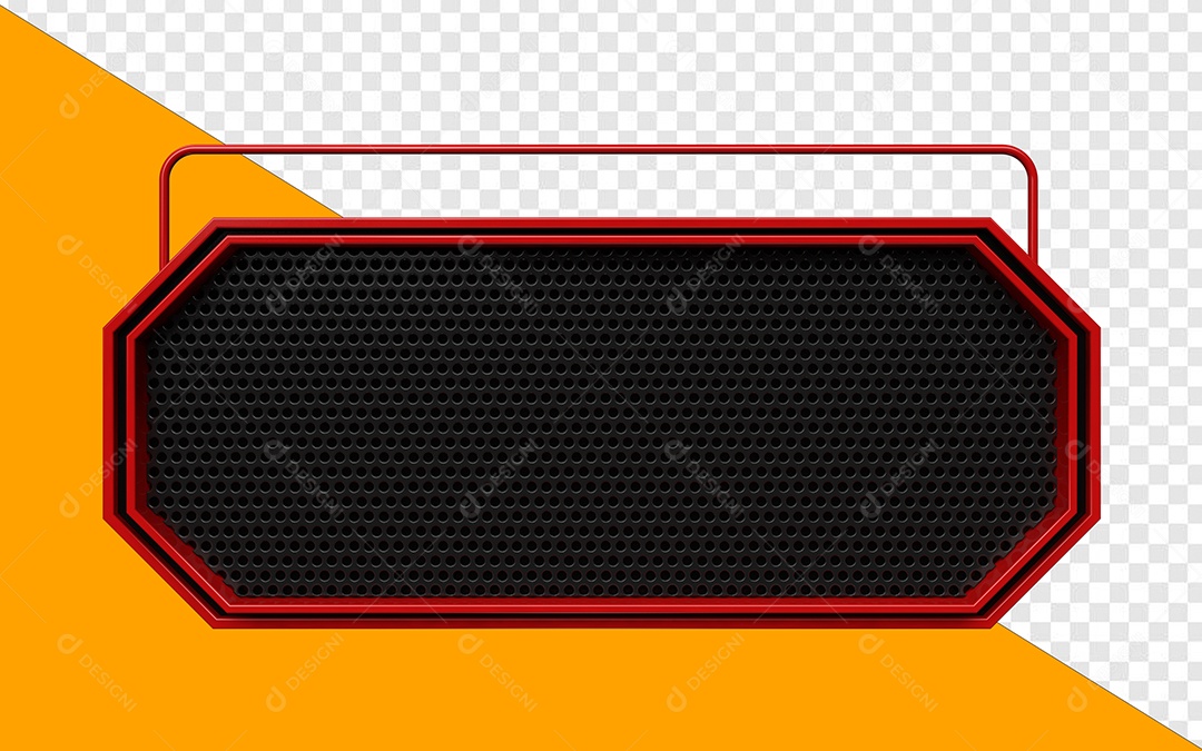 Elemento 3D Placa de Metal Com Luz Neon Retangular Para Composição PSD