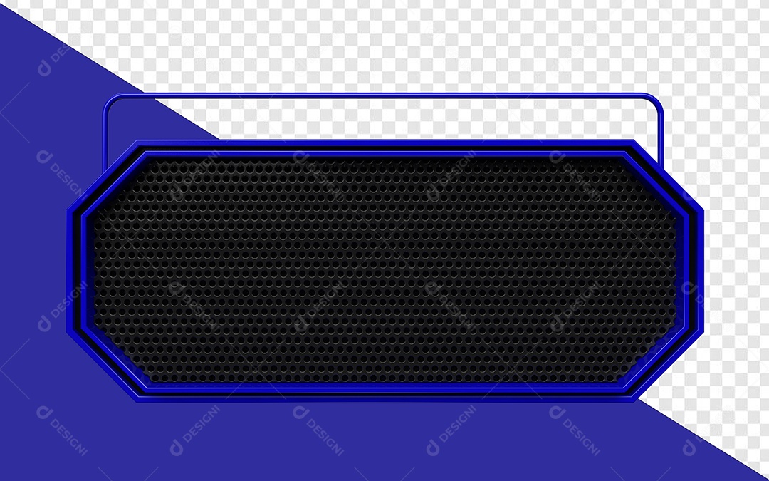 3D Element Metal Plate With Rectangular Neon Light For PSD Composition