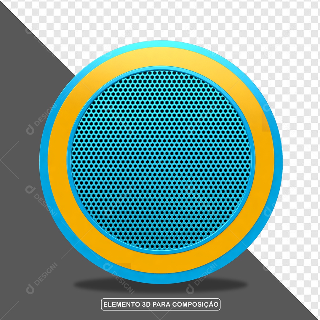 Elemento 3D Placa de Metal Redonda Para Composição PSD