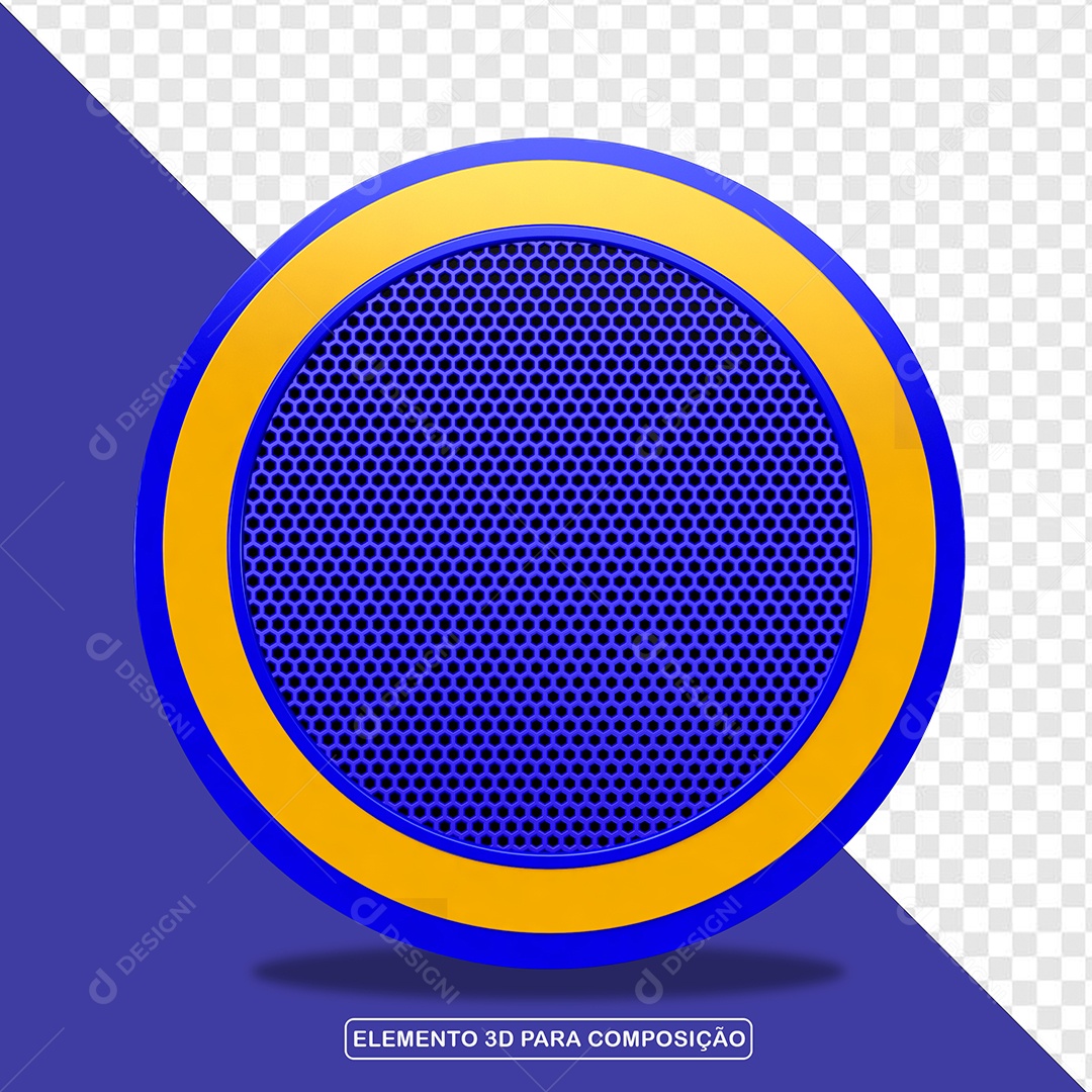 Elemento 3D Placa de Metal Redonda Para Composição PSD