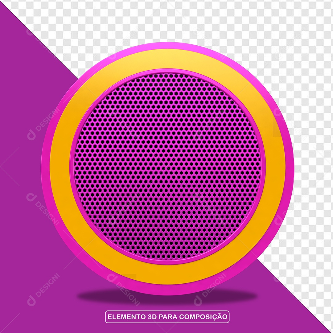 Elemento 3D Placa de Metal Redonda Para Composição PSD