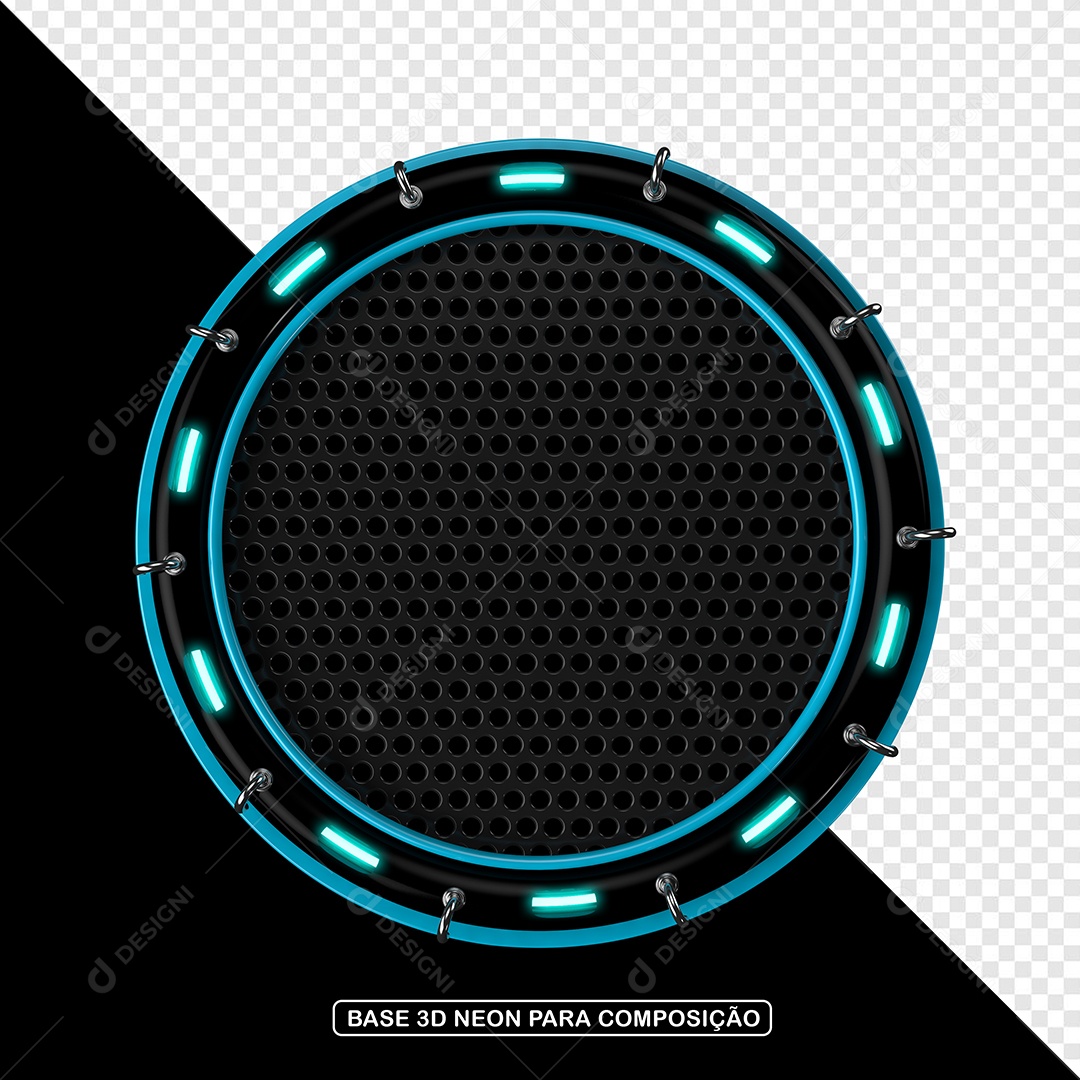 Elemento 3D Placa de Metal Redonda Para Composição PSD