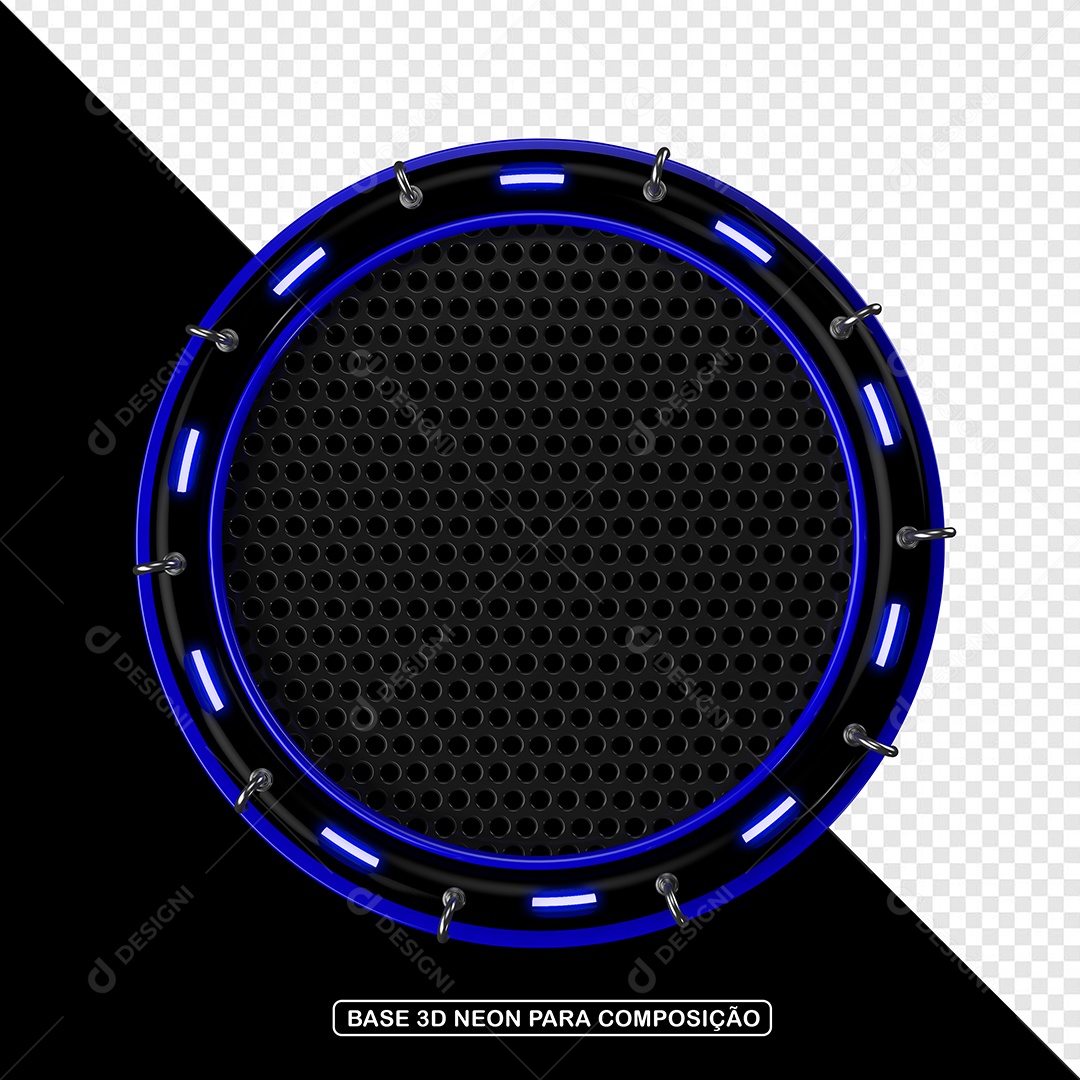 Elemento 3D Placa de Metal Redonda Para Composição PSD