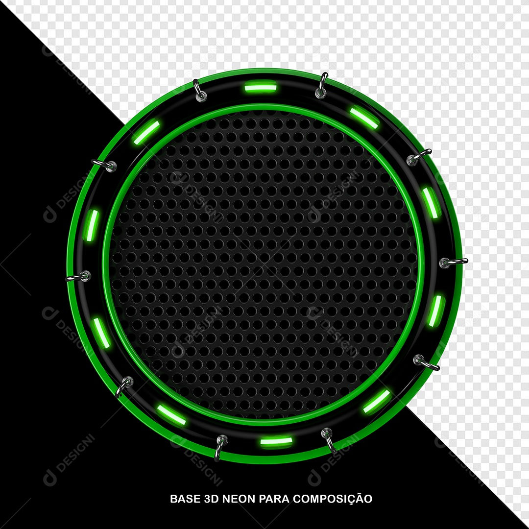 Elemento 3D Placa de Metal Redonda Para Composição PSD