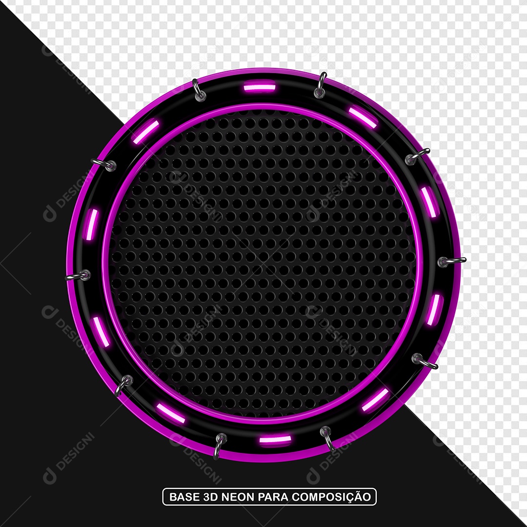 Elemento 3D Placa de Metal Redonda Para Composição PSD