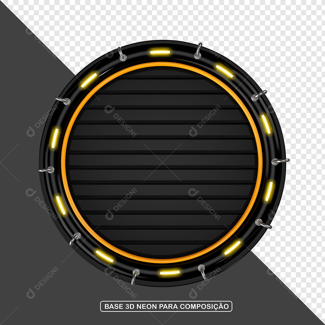 Elemento 3D Placa de Metal Redonda Para Composição PSD