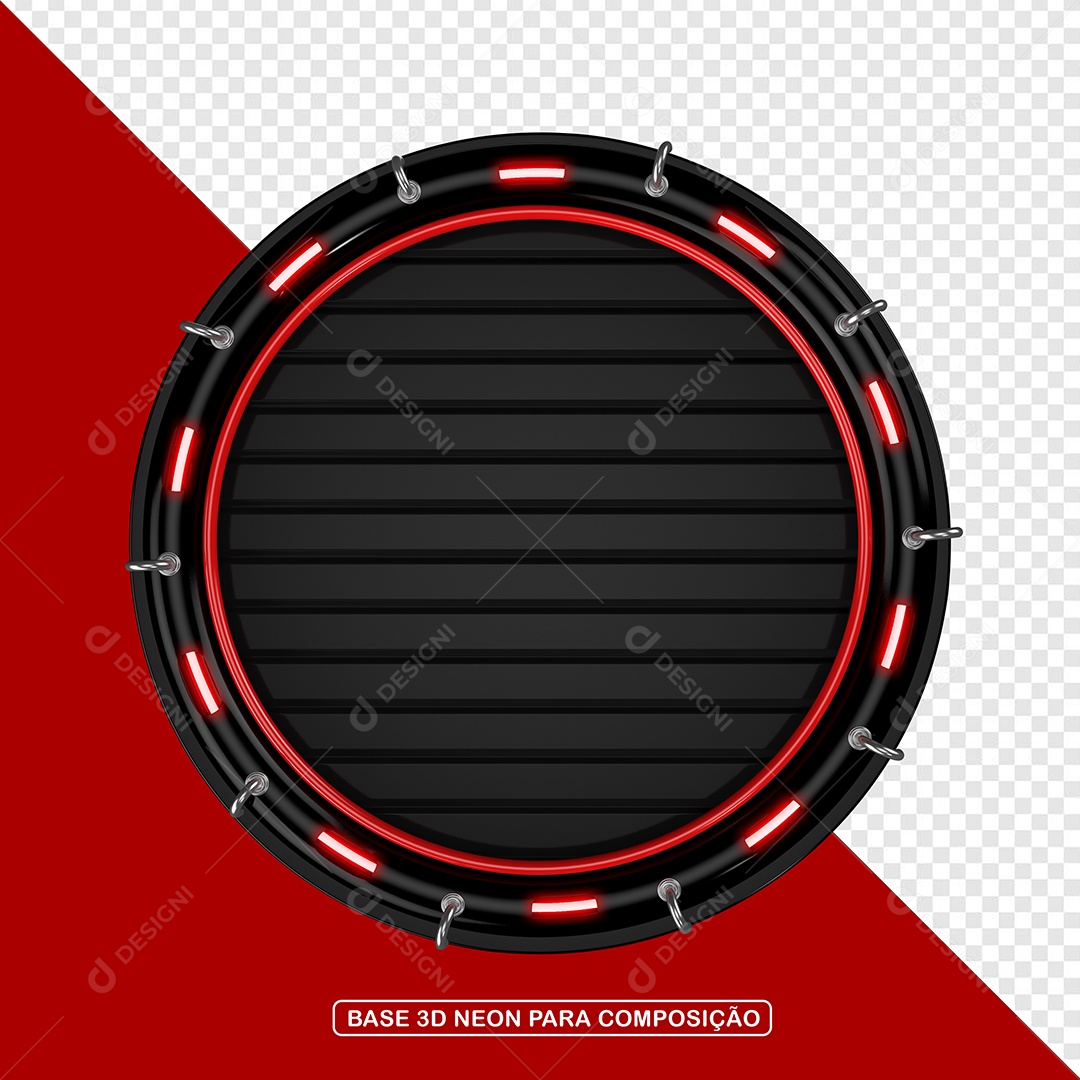 Elemento 3D Placa de Metal Redonda Para Composição PSD