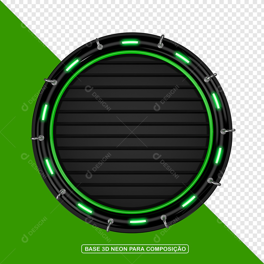 Elemento 3D Placa de Metal Redonda Para Composição PSD