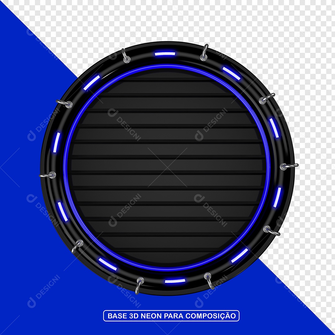 Elemento 3D Placa de Metal Redonda Para Composição PSD