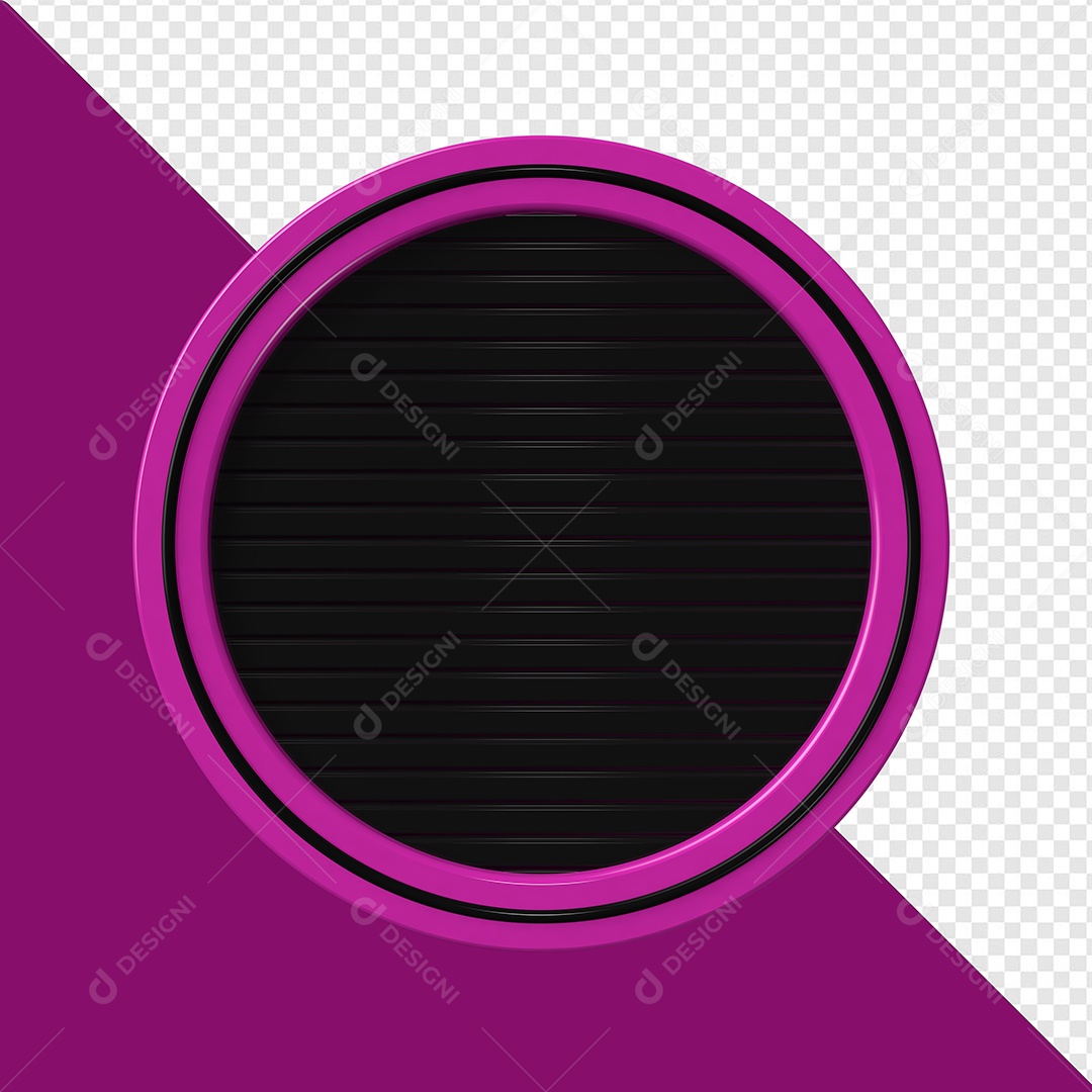 Elemento 3D Placa de Metal Redonda Para Composição PSD