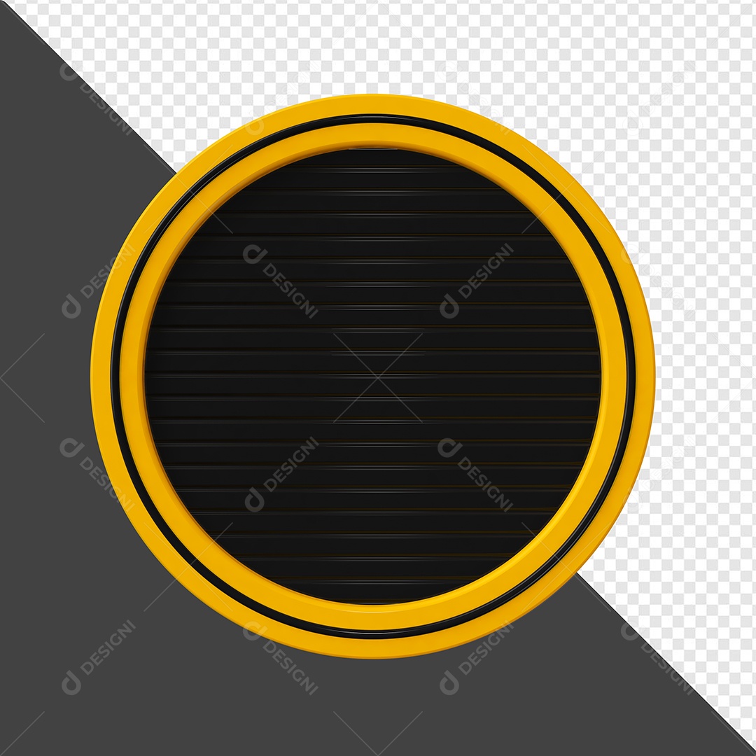 Elemento 3D Placa de Metal Redonda Para Composição PSD