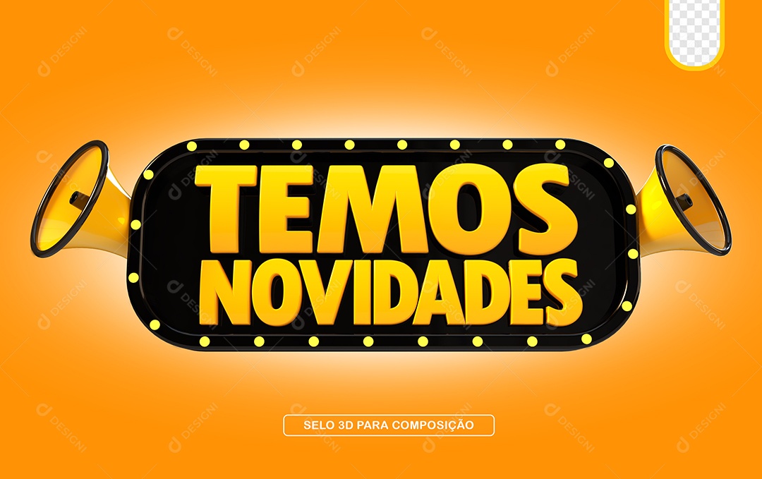 Temos Novidade Selo 3D Para Composição PSD
