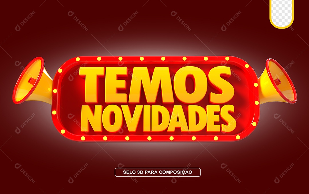 Temos Novidade Selo 3D Para Composição PSD