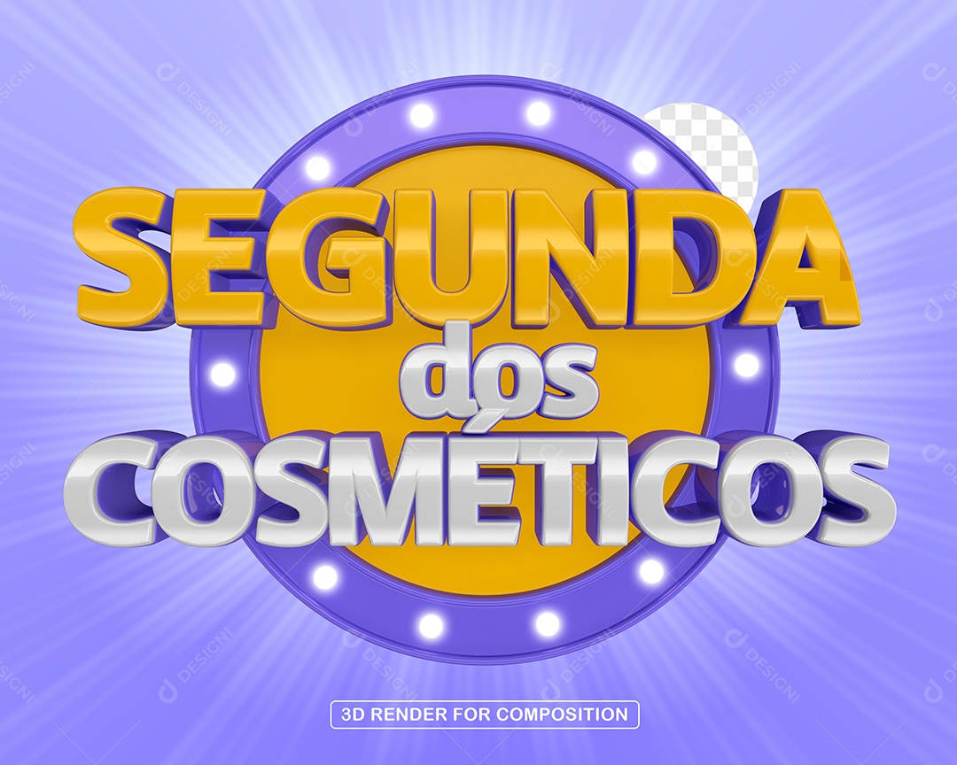 Segunda dos Cosméticos Selo 3D Para Composição PSD