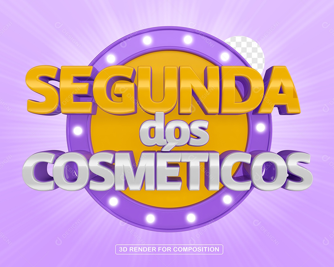 Segunda dos Cosméticos Selo 3D Para Composição PSD