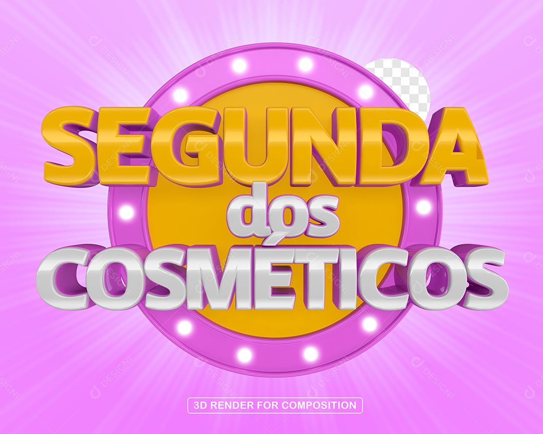 Segunda dos Cosméticos Selo 3D Para Composição PSD