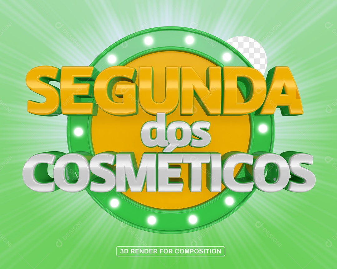 Segunda dos Cosméticos Selo 3D Para Composição PSD