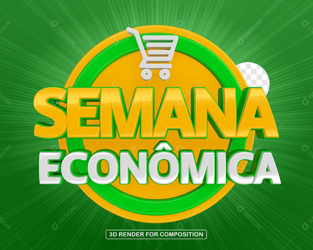 Semana Econômica Selo 3D Para Composição PSD