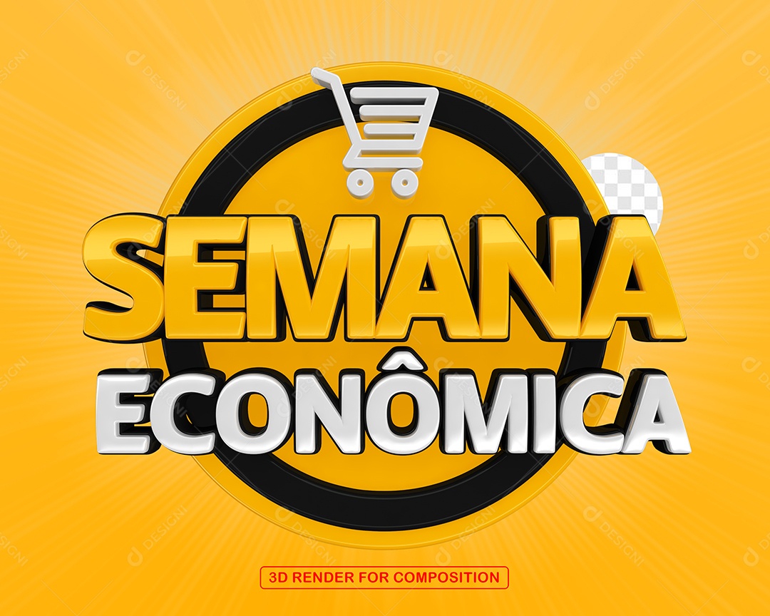 Semana Econômica Selo 3D Para Composição PSD