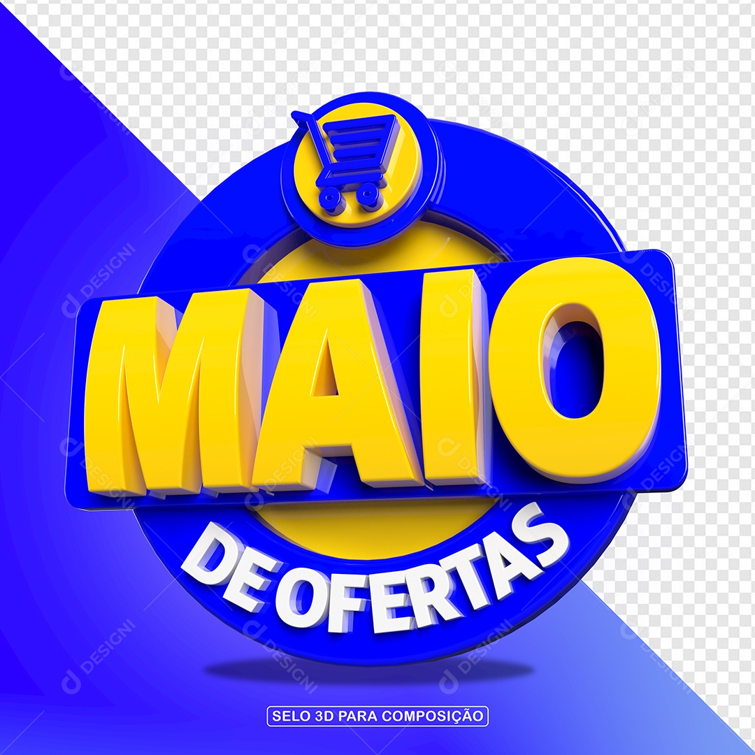 Maio de Ofertas Selo 3D Para Composição PSD