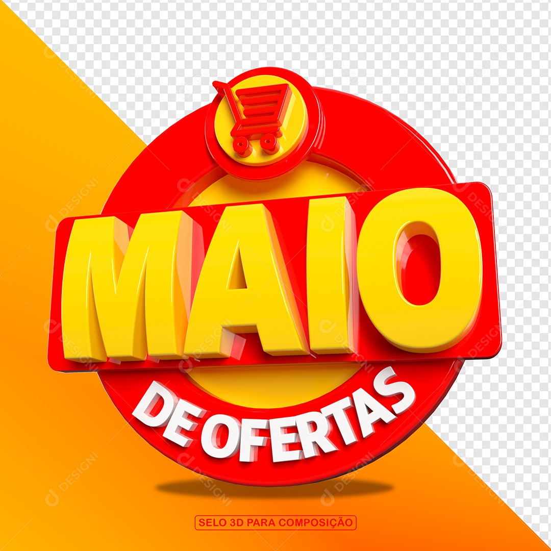 Maio de Ofertas Selo 3D Para Composição PSD