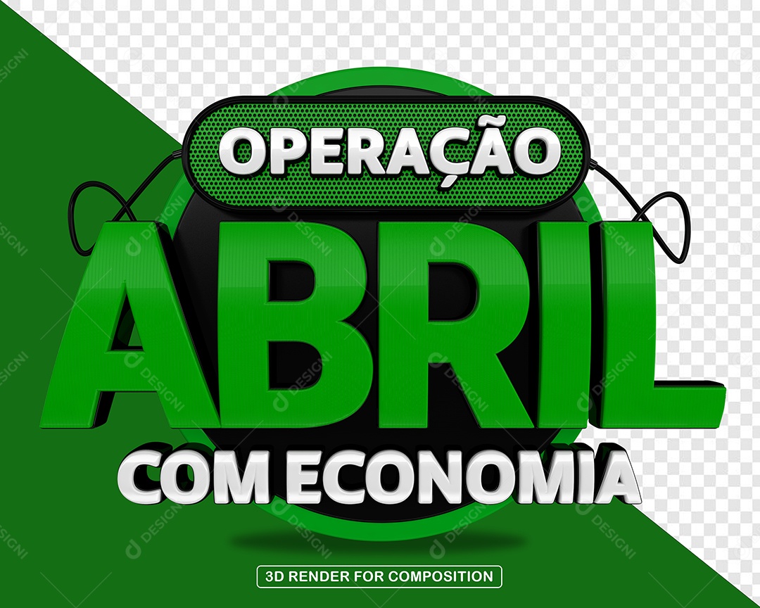 Operação Abril Com Economia Selo 3D Para Composição PSD