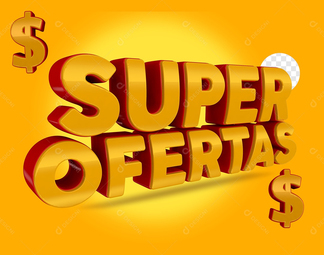 Super Ofertas Selo 3D Para Composição PSD