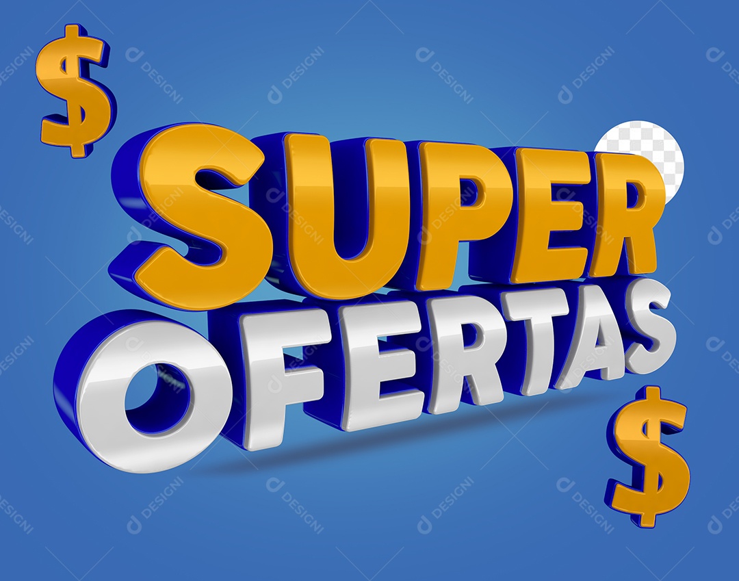 Super Ofertas Selo 3D Para Composição PSD