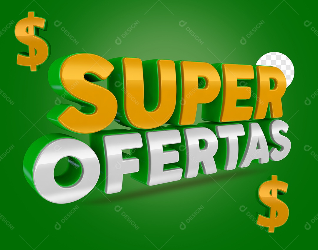 Super Ofertas Selo 3D Para Composição PSD