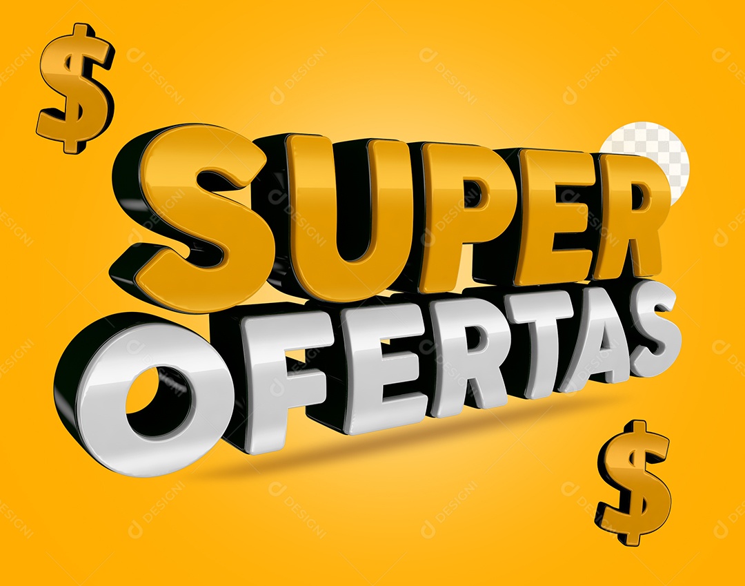 Super Ofertas Selo 3D Para Composição PSD