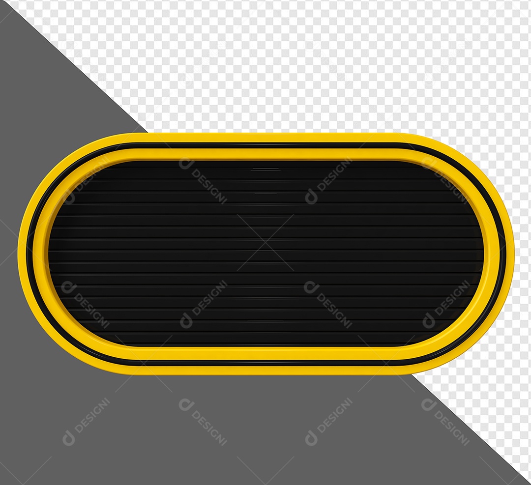 Elemento 3D Placa de Metal Retangular Para Composição PSD