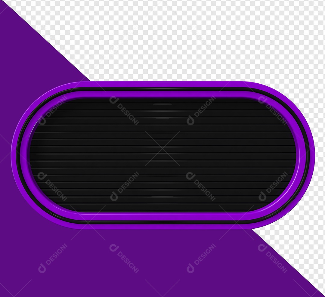 Elemento 3D Placa de Metal Retangular Para Composição PSD