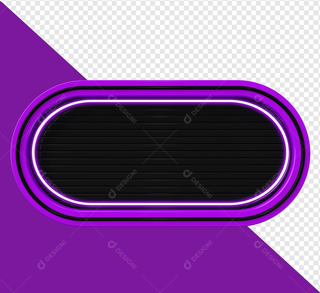 Elemento 3D Placa de Metal Retangular Para Composição PSD