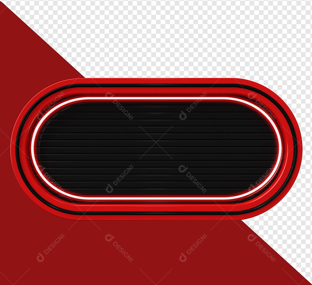 Elemento 3D Placa de Metal Retangular Para Composição PSD