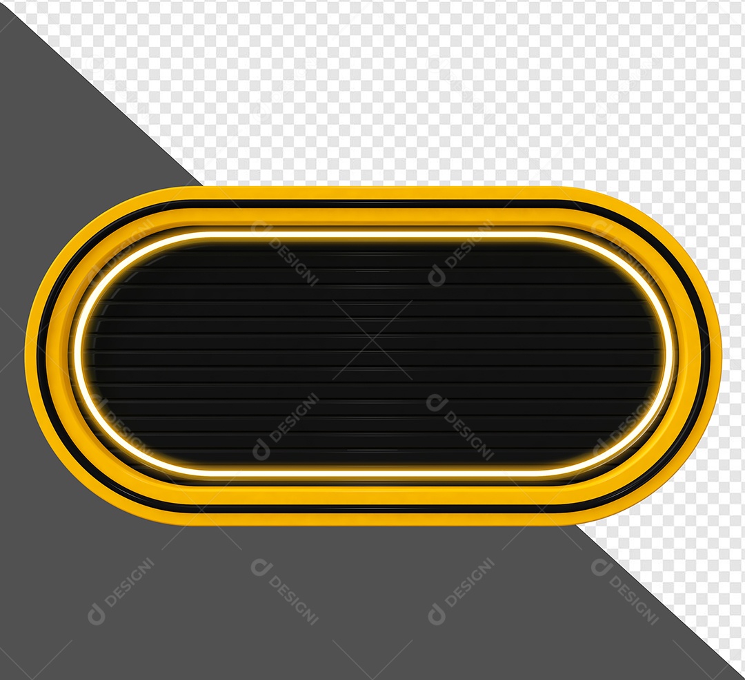 Elemento 3D Placa de Metal Retangular Para Composição PSD