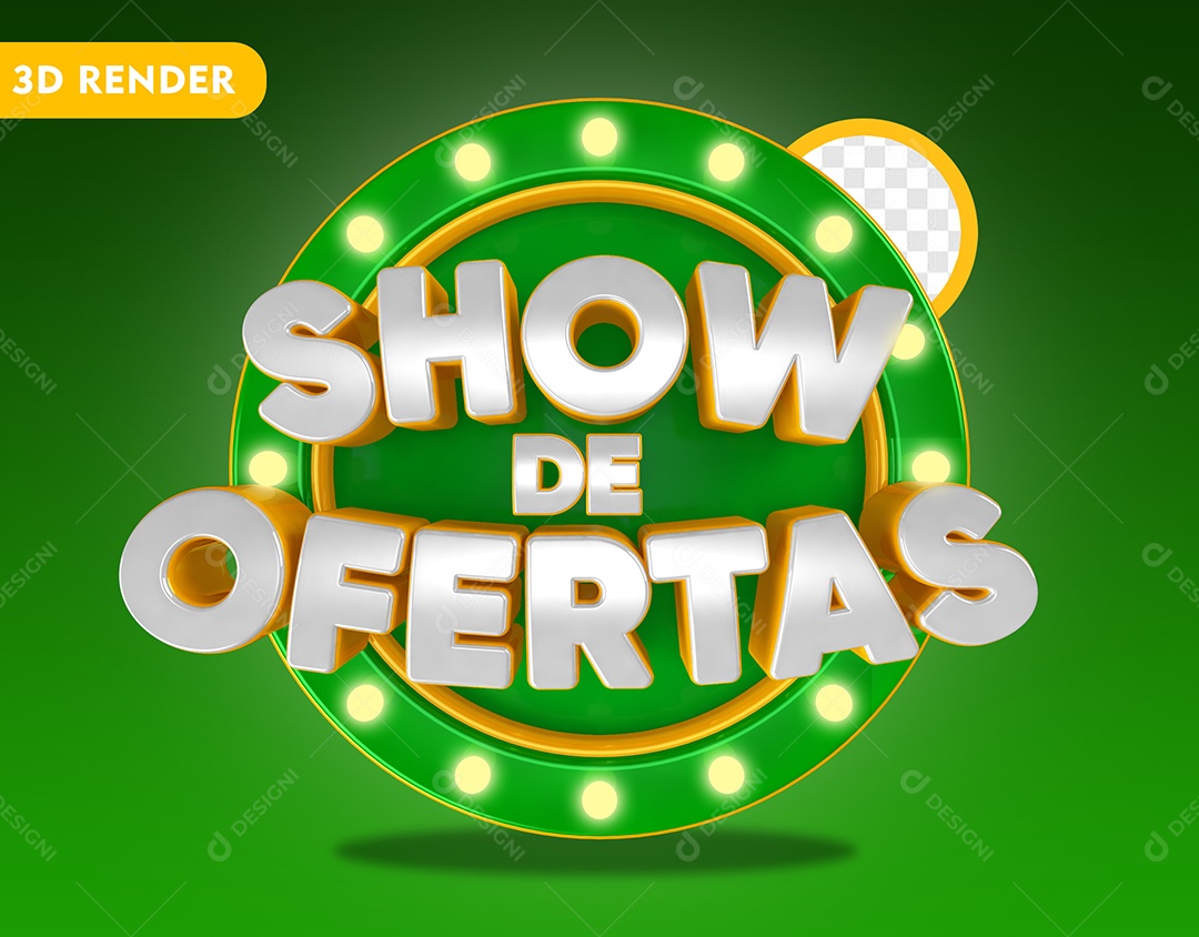 Show de Ofertas Selo 3D Para Composição PSD