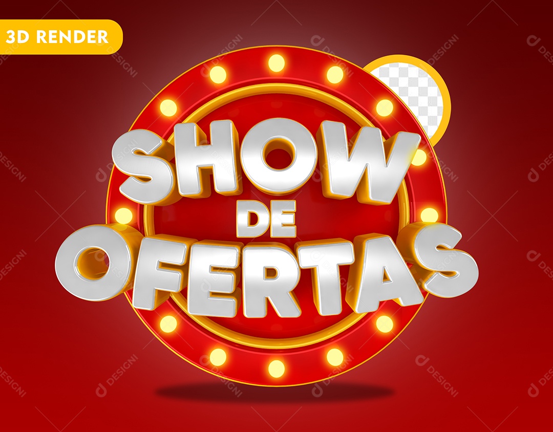 Selo 3D Show de Ofertas Para Composição PSD