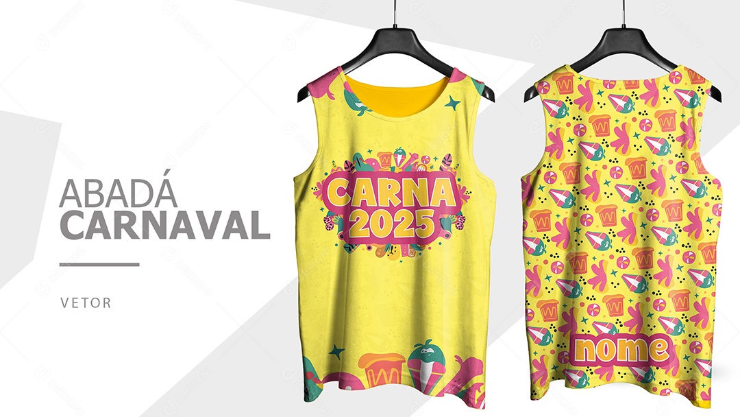 Abadá de Carnaval Camisa Frente e Verso Carna 2025 Vetor Ai + EPS