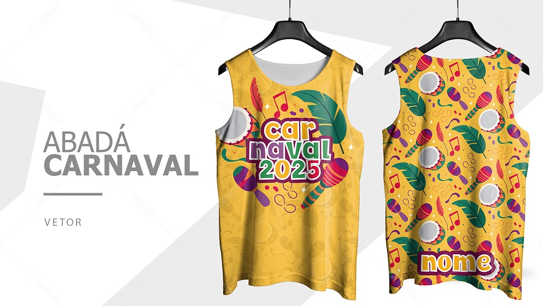 Abadá de Carnaval Camisa Frente e Verso Carnaval 2025 Vetor Ai + EPS