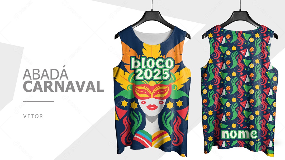 Abadá de Carnaval Camisa Frente e Verso Bloco 2025 Vetor Ai + EPS
