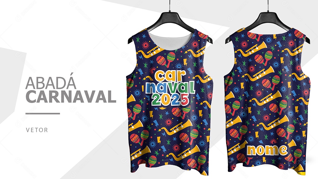 Abadá de Carnaval Camisa Frente e Verso Carnaval 2025 Vetor Ai + EPS