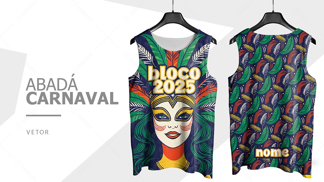 Abadá de Carnaval Camisa Frente e Verso Bloco 2025 Vetor Ai + EPS