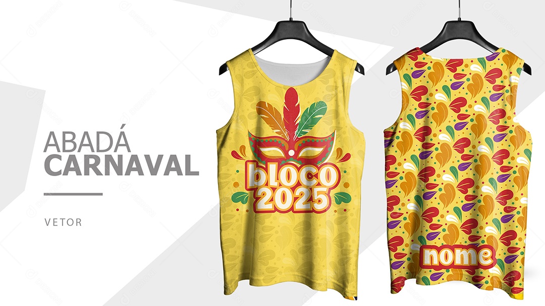 Abadá de Carnaval Camisa Frente e Verso Bloco 2025 Vetor Ai + EPS
