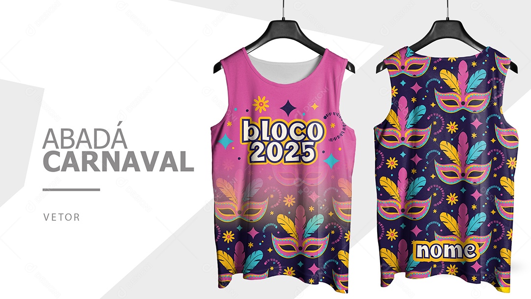 Abadá de Carnaval Camisa Frente e Verso Bloco 2025 Vetor Ai + EPS