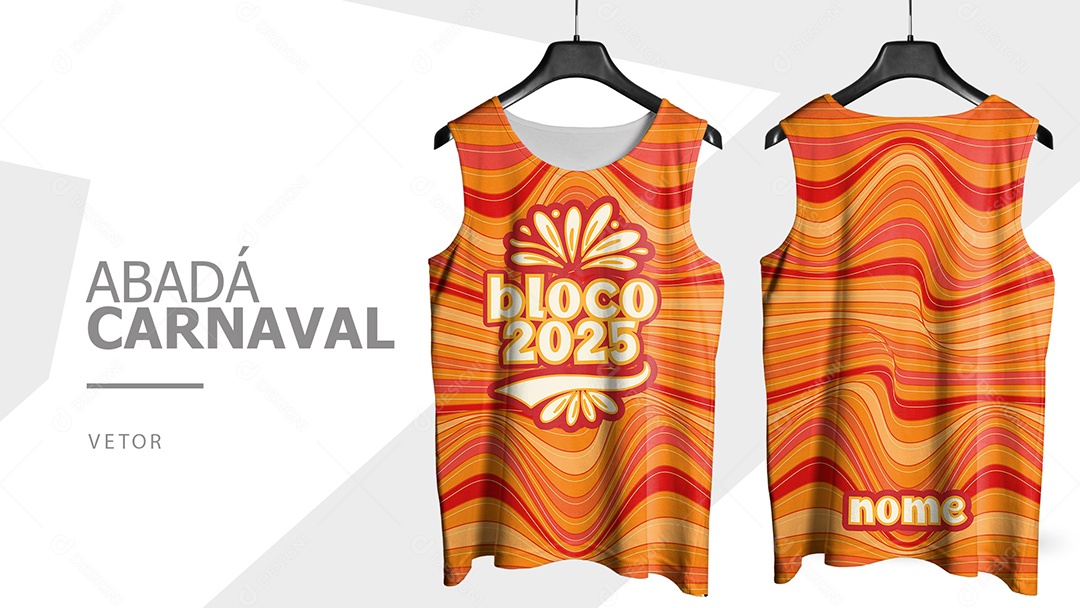 Abadá de Carnaval Camisa Frente e Verso Bloco 2025 Vetor Ai + EPS